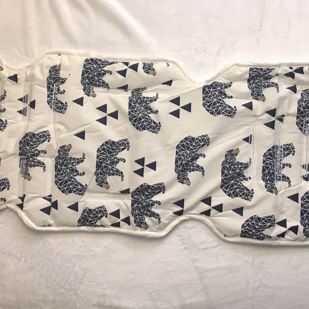 Baby Stroller Cushion, Universal Breathable Carriage Mat White Bear Print